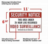 X10 MM023 Video Surveillance Warning Sign dimensions